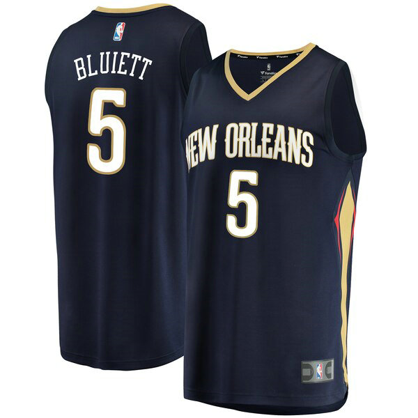Maillot nba New Orleans Pelicans Icon Edition Homme Trevon Bluiett 5 Bleu marin